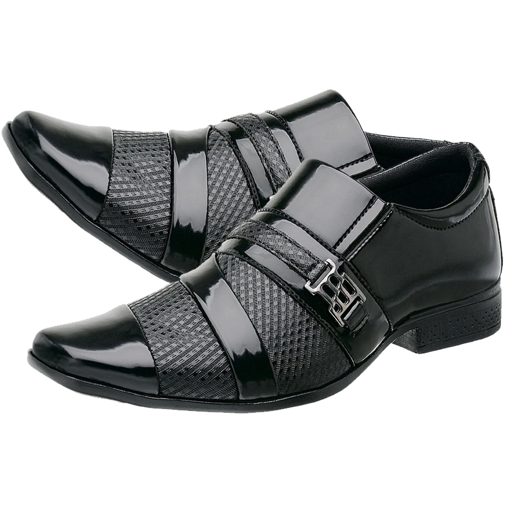 Sapato Social Preto Verniz Masculino Brilhante Confortável 2537