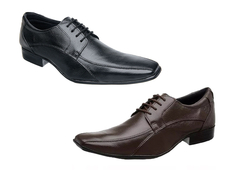 KIT 2 Pares Sapato Social Masculino Bico Fino Em Couro Bovino KIT06 - comprar online