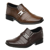 2 Pares Sapato Social Infantil Café e Whisky Macios Conforto Criança KIT35