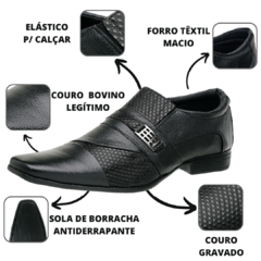 Sapato Social Masculino Em Couro Super Confortável Reforçado 2539 - loja online