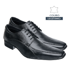 KIT 2 Pares Sapato Social Masculino Bico Fino Em Couro Bovino KIT06