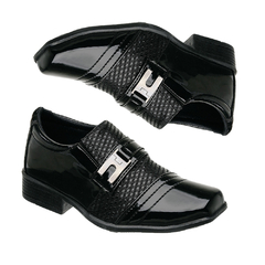 2 Pares Sapato Infantil Preto Social Verniz Brilhoso Criança Pajem Igreja KIT33 - comprar online