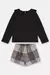 Imagem do Conjunto Infantil com Blusa e Shorts Xadrez Up Baby / Rosa - Preto