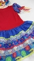 Vestido De Festa Junina Josefa - Vermelho e Azul - comprar online