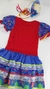 Vestido De Festa Junina Josefa - Vermelho e Azul