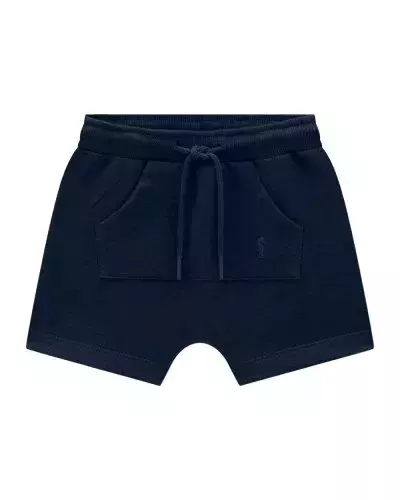 Bermuda em Moletom Masculino Onda Marinha / Azul Marinho-Verde-Marrom-Cinza