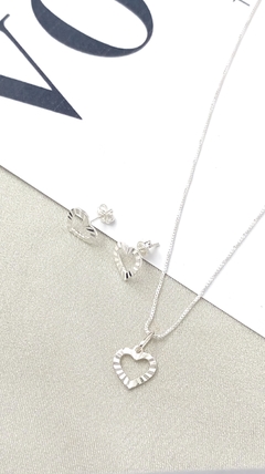 Conjunto Coração Vazado Borda Diamantada - comprar online