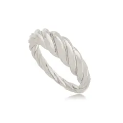 Anel Elegânce Croissant Ródio Branco