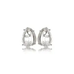 Brinco Elegance Gota Cristal Branco Banho Ródio Brilho Diamante