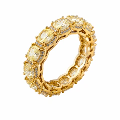 Aliança Riviera Elegance Cristal é micro zircônia Branca Ouro18k
