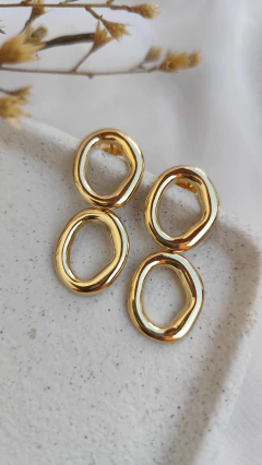 Brinco Oval Orgânico Duplo
