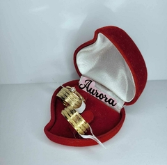 PAR DE ALIANÇA 8MM COM 3 FRISOS