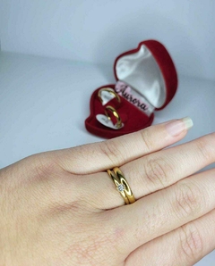 PAR DE ALIANÇA LISA ABAULADA 3MM - comprar online