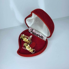 PAR DE ALIANÇA DOURADA ABAULADA 6MM