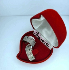 PAR DE ALIANÇA PRATA DIAMANTADA 8MM