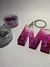 Chaveiro em Resina com Glitter - Letra M