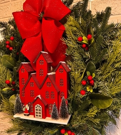 Guirlanda de Natal Casa Vermelha Amoreira Decor 60 cm na internet