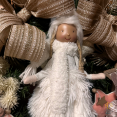 Guirlanda Anjo Branco e Dourado Amoreira Decor - AMOREIRA DECOR