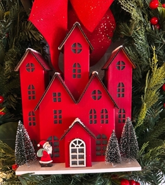 Guirlanda de Natal Casa Vermelha Amoreira Decor 60 cm - comprar online