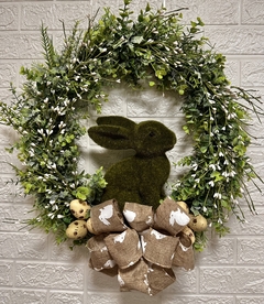 Guirlanda de Páscoa Coelho Verde Amoreira Decor 60 cm