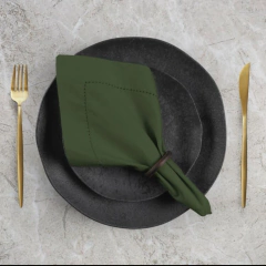 Kit 6Pçs Guardanapo Ponto Ajour Verde Musgo
