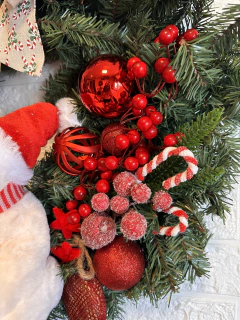 Guirlanda de Natal Amoreira Decor Urso Vermelho 60 cm - AMOREIRA DECOR