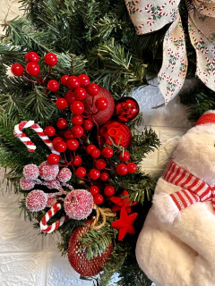 Guirlanda de Natal Amoreira Decor Urso Vermelho 60 cm - comprar online