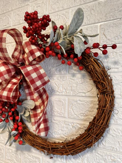 Guirlanda de Natal Amoreira Decor Laço Xadrez 40 cm na internet