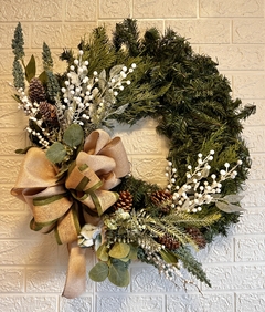 Guirlanda de Natal Amoreira Decor Laço Verde 65 cm