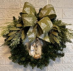 Guirlanda de Natal Amoreira Decor Sagrada Família 40 cm