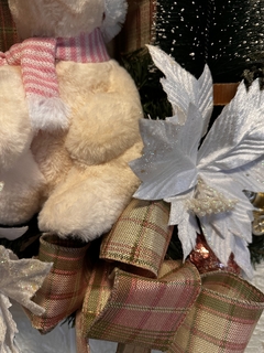 Guirlanda de Natal Urso Rosa 67cm Amoreira Decor na internet