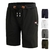 Imagem do Calções de praia de algodão masculino com cintura elástica, roupa casual ver
