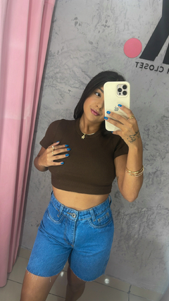 Cropped Luana marrom - comprar online
