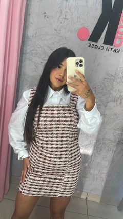 Vestido tweed bordo - comprar online