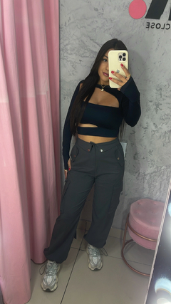 Calça parachutes cinza - comprar online