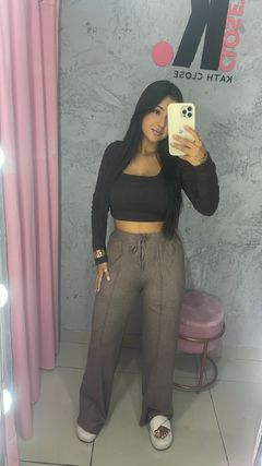 Calça tricô marrom
