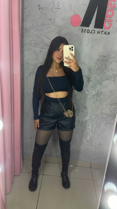Shorts Zara couro