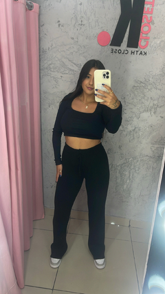 Calça tricô preta
