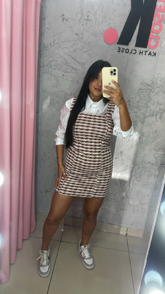 Vestido tweed bordo