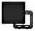 Placa 4X4 Preta Cega Com Suporte Habitat Black - Fame