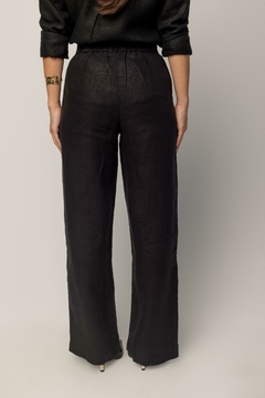 Calça Reta 100% Linho (Sintra) Preto - comprar online