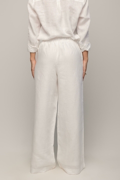 Calça Pantalona 100% Linho Branco na internet