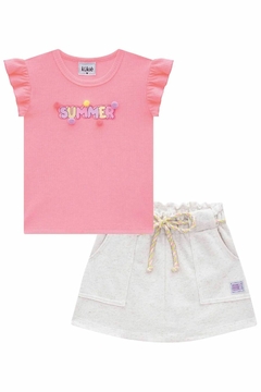 Blusa MC e Short Saia - Fancy Moda Feminina