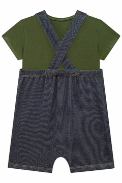 Body Verde MC e Jardineira Alça - comprar online