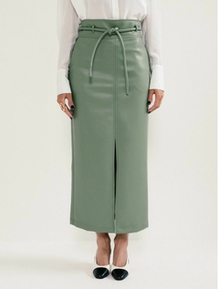 Saia Midi Poliuretano - Fancy Moda Feminina