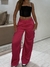 Calça Cargo Acetinada Rosa