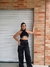 Calça Cargo Acetinada Juliana Preta - JU BASRAVI BRAND