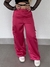 Calça Cargo Acetinada Rosa - comprar online