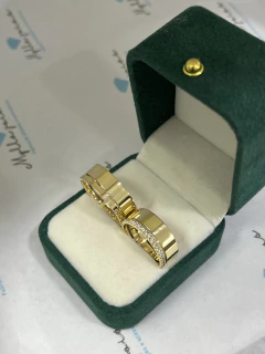 Par de alianças Flowers- Ouro 18K - loja online