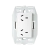 Modulo "kalop" tomacorriente doble con bastidor blanco
